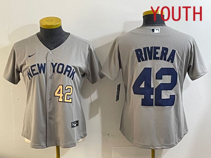 Youth New York Yankees #42 Rivra grey 2024 Nike MLB jersey 20241122